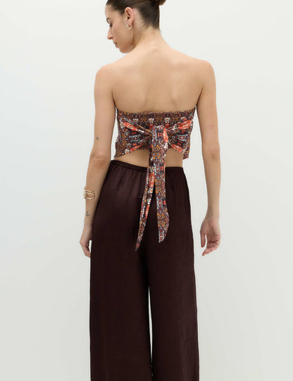 Desenli Bandeau Üst
