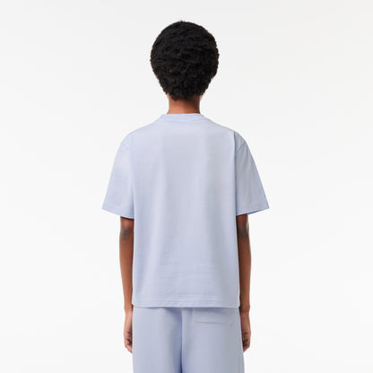 Lacoste Kadın Relaxed Fit Bisiklet Yaka Mavi T-shirt