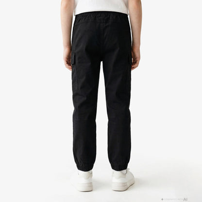 Calvin Klein Co Sateen Cargo Çocuk Siyah Pantolon