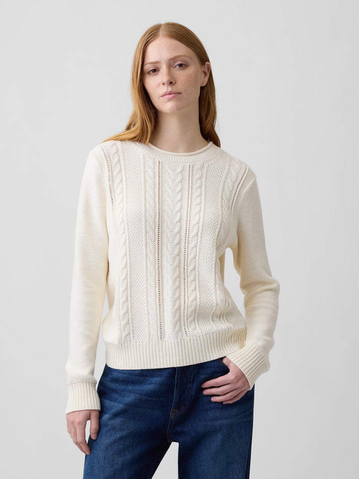 Kırmızı Rollneck Cable Örgü Kazak