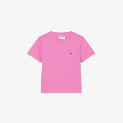 Lacoste Bisiklet Yaka Çocuk Pembe T-shirt