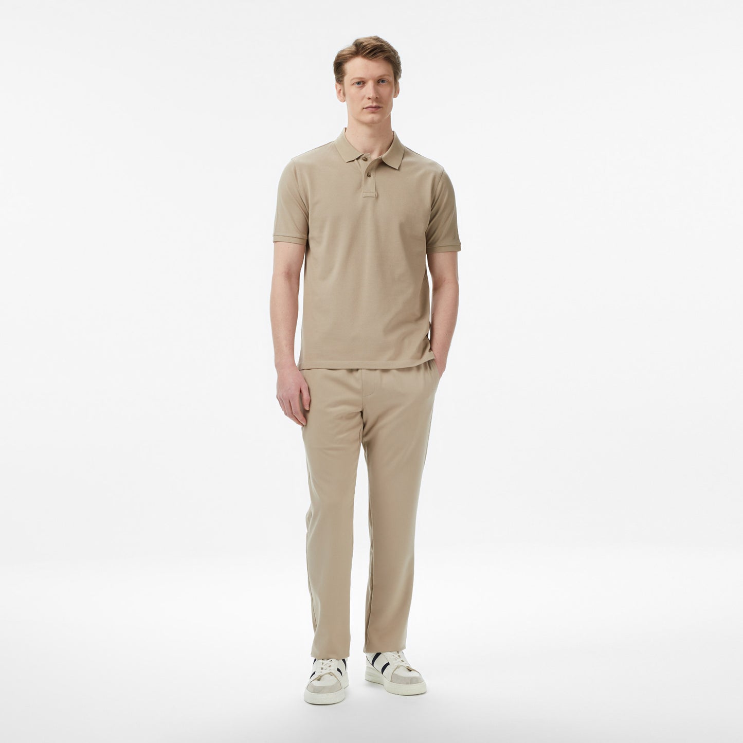 Nautica Erkek Bej Regular Fit Polo Yaka T-shirt