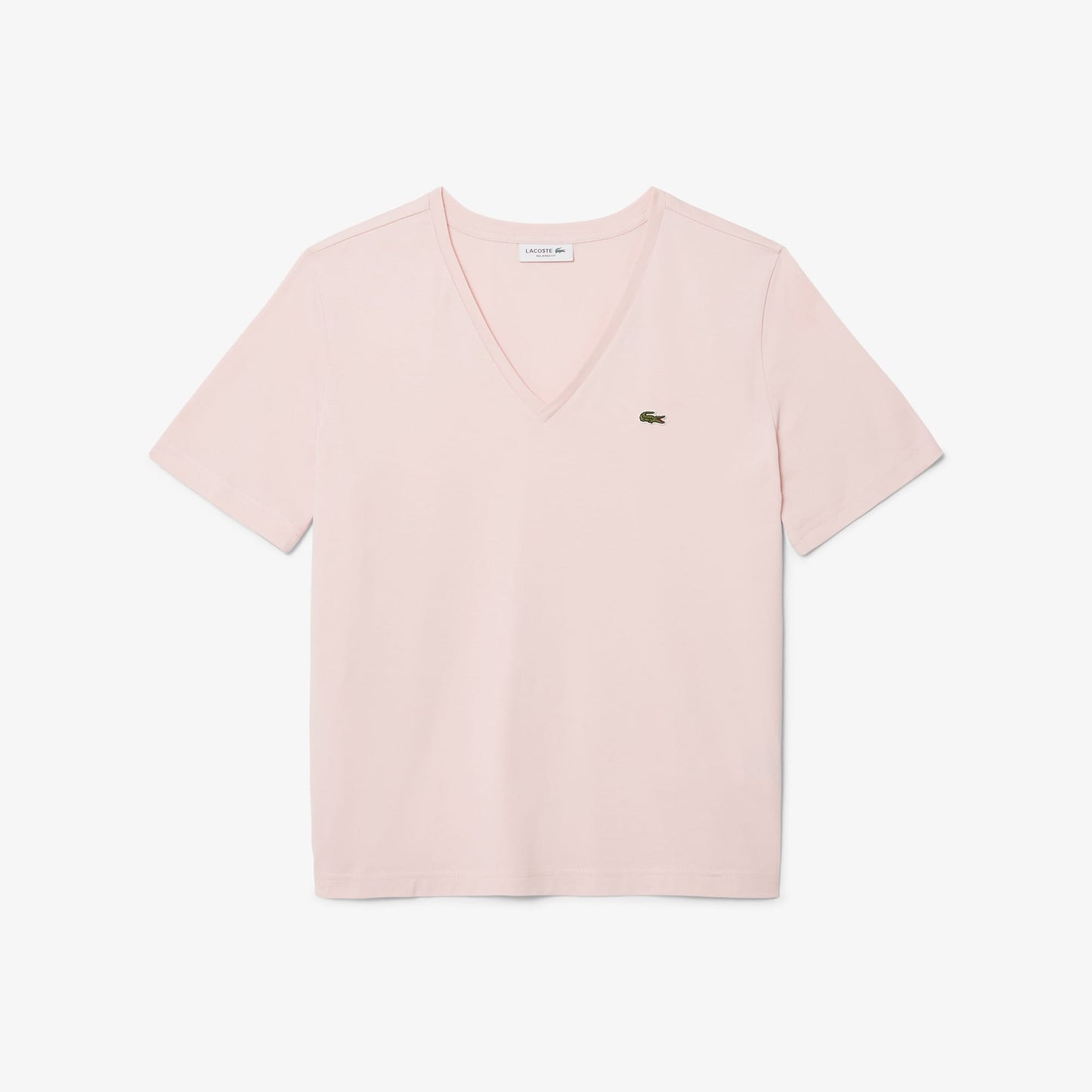 Lacoste Kadın Relaxed Fit V Yaka Pembe T-shirt