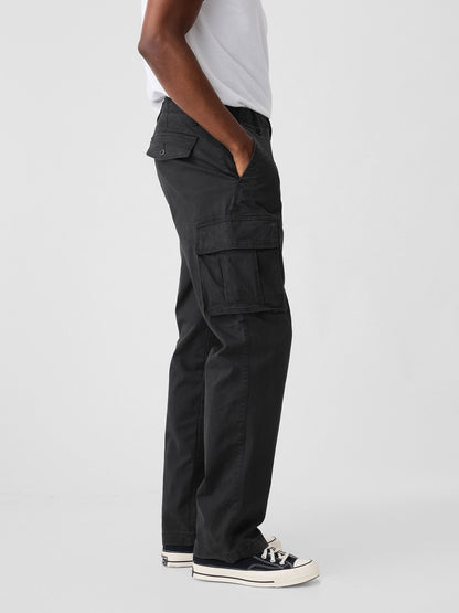 Siyah Gapflex Straight Kargo Washwell™ Pantolon