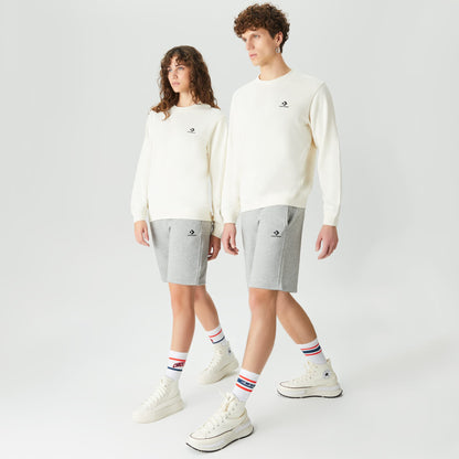 Converse Go-to Embroidered Star Chevron Fleece Unisex Gri Şort