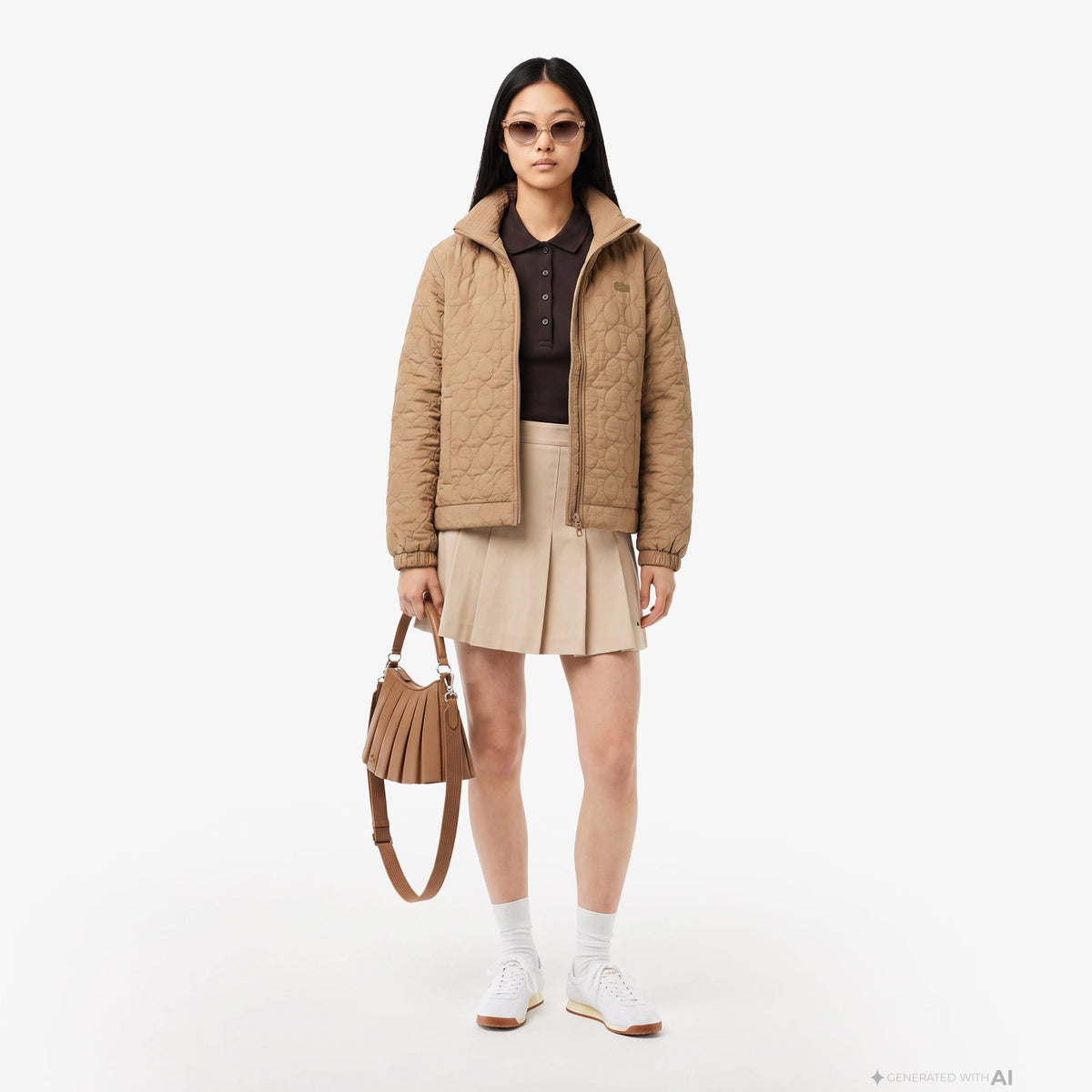 Lacoste Relaxed Fit Kadın Kahverengi Ceket