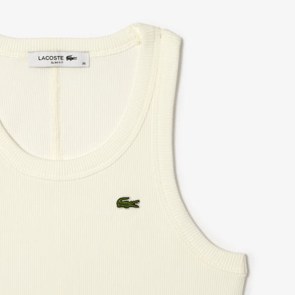 Lacoste Slim Fit Kadın Beyaz T-shirt
