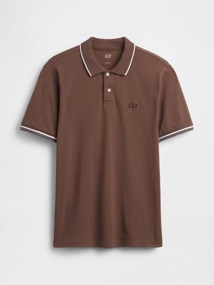 Kahverengi Gap Logo Piqué Polo Yaka T-shirt