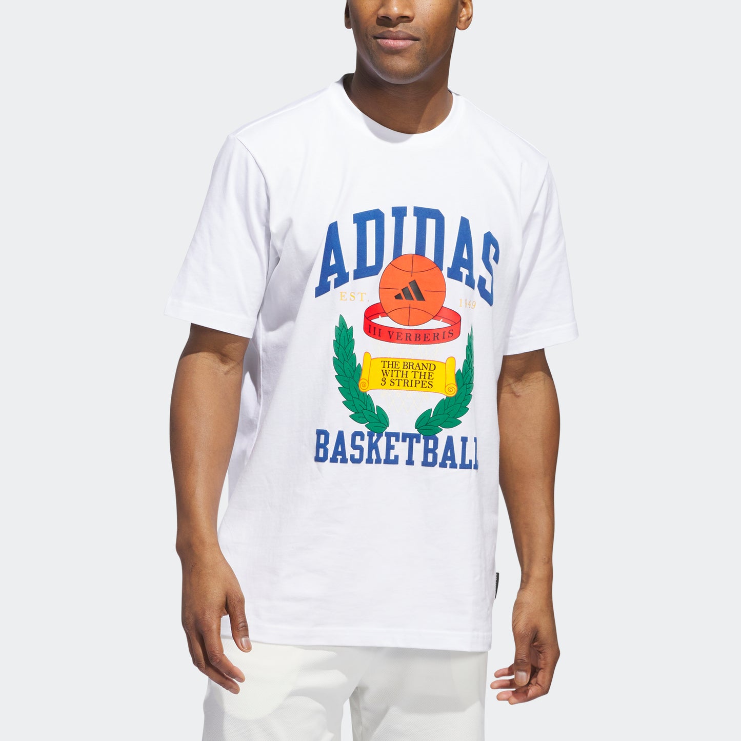 Adidas Crest Basketball Graphic Erkek Beyaz T-shirt