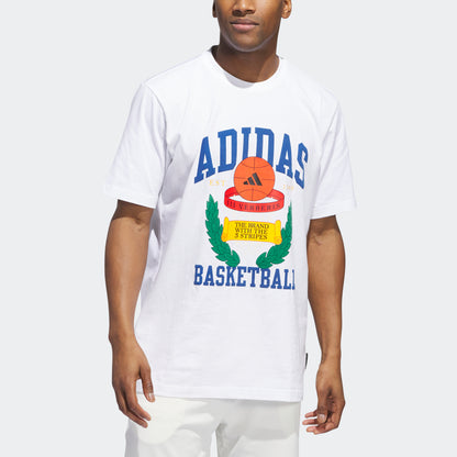 Adidas Crest Basketball Graphic Erkek Beyaz T-shirt