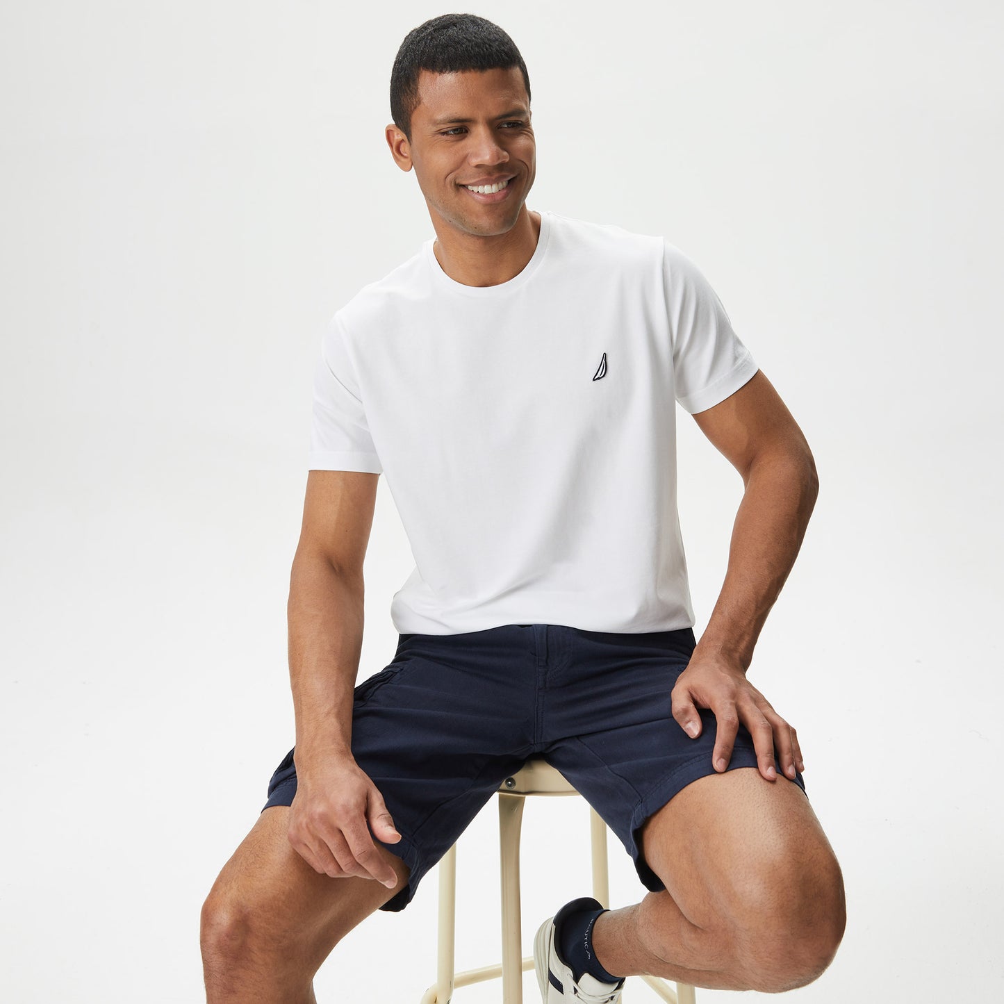 Nautica Erkek Beyaz Standart Fit T-shirt