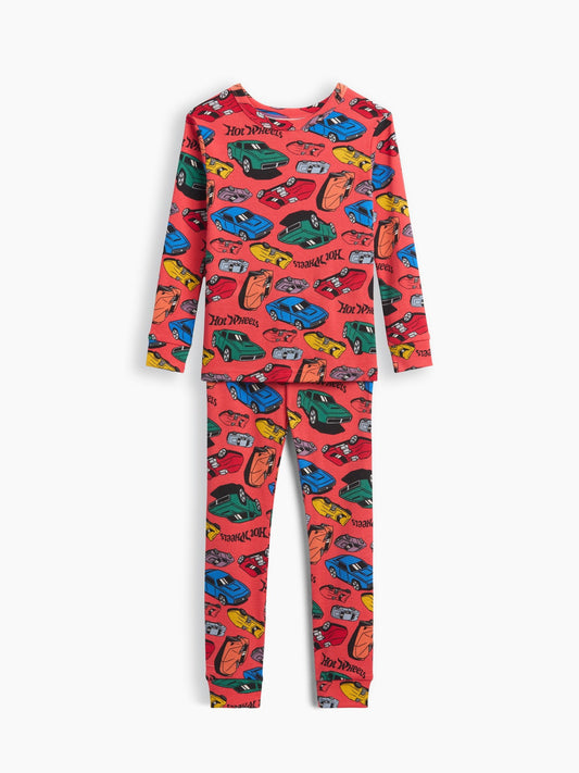 Kırmızı Hot Wheels Baskılı Pijama Takımı