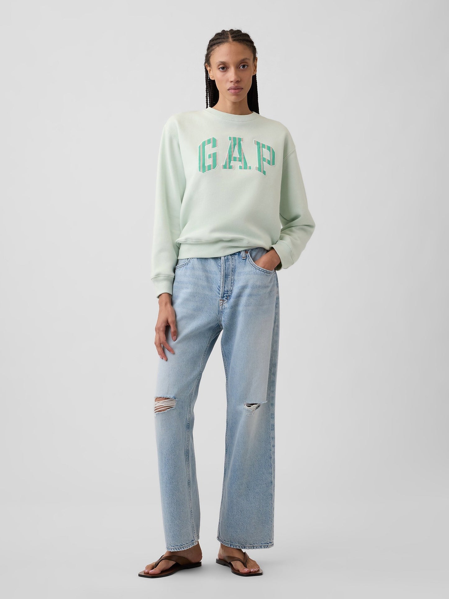 Açık Yeşil Gap Logo Sweatshirt