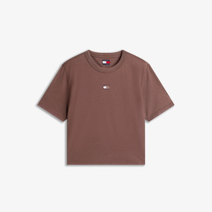 Tommy Hilfiger Bxy Badge Kadın Kahverengi T-shirt