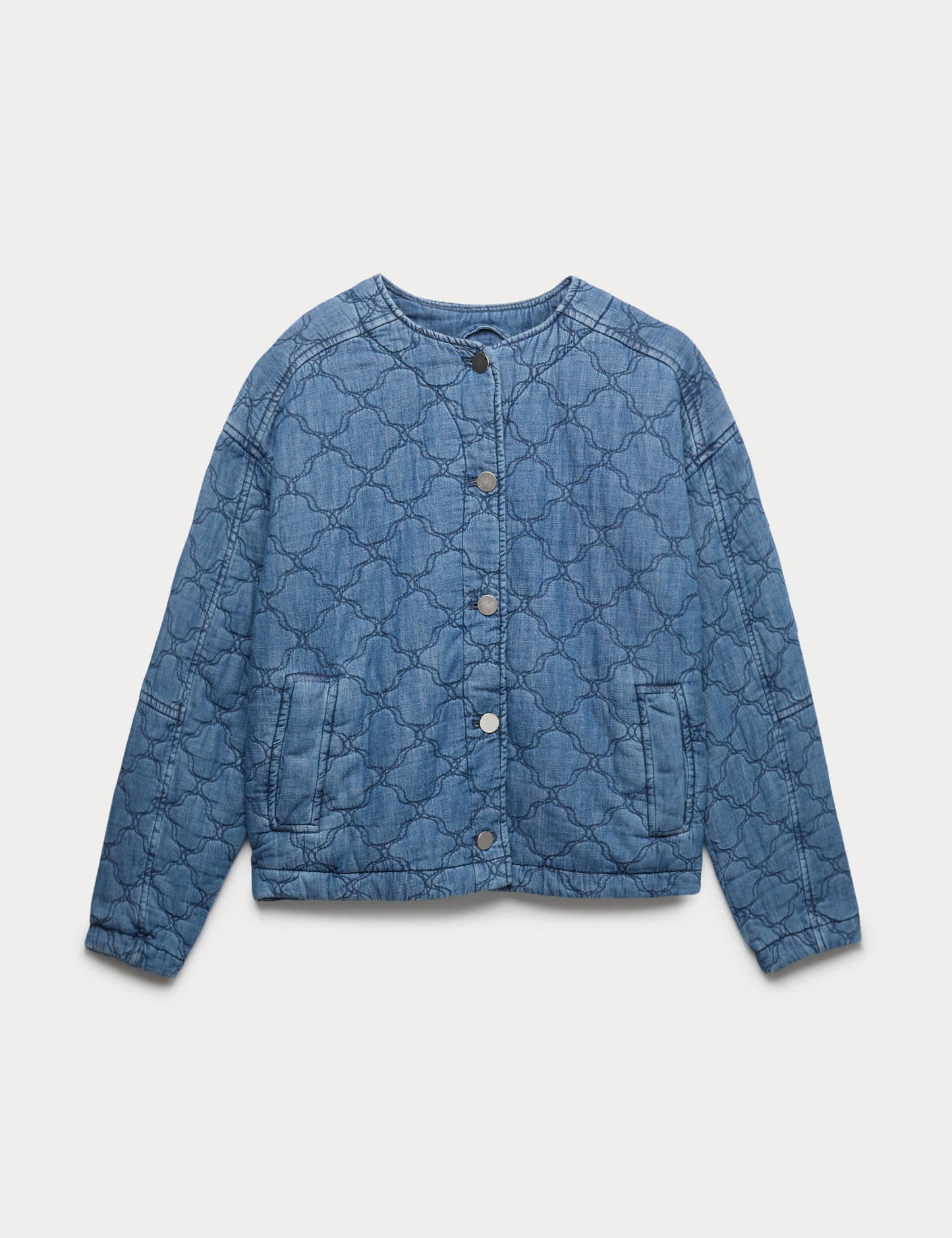 Denim Kapitone Bomber Ceket