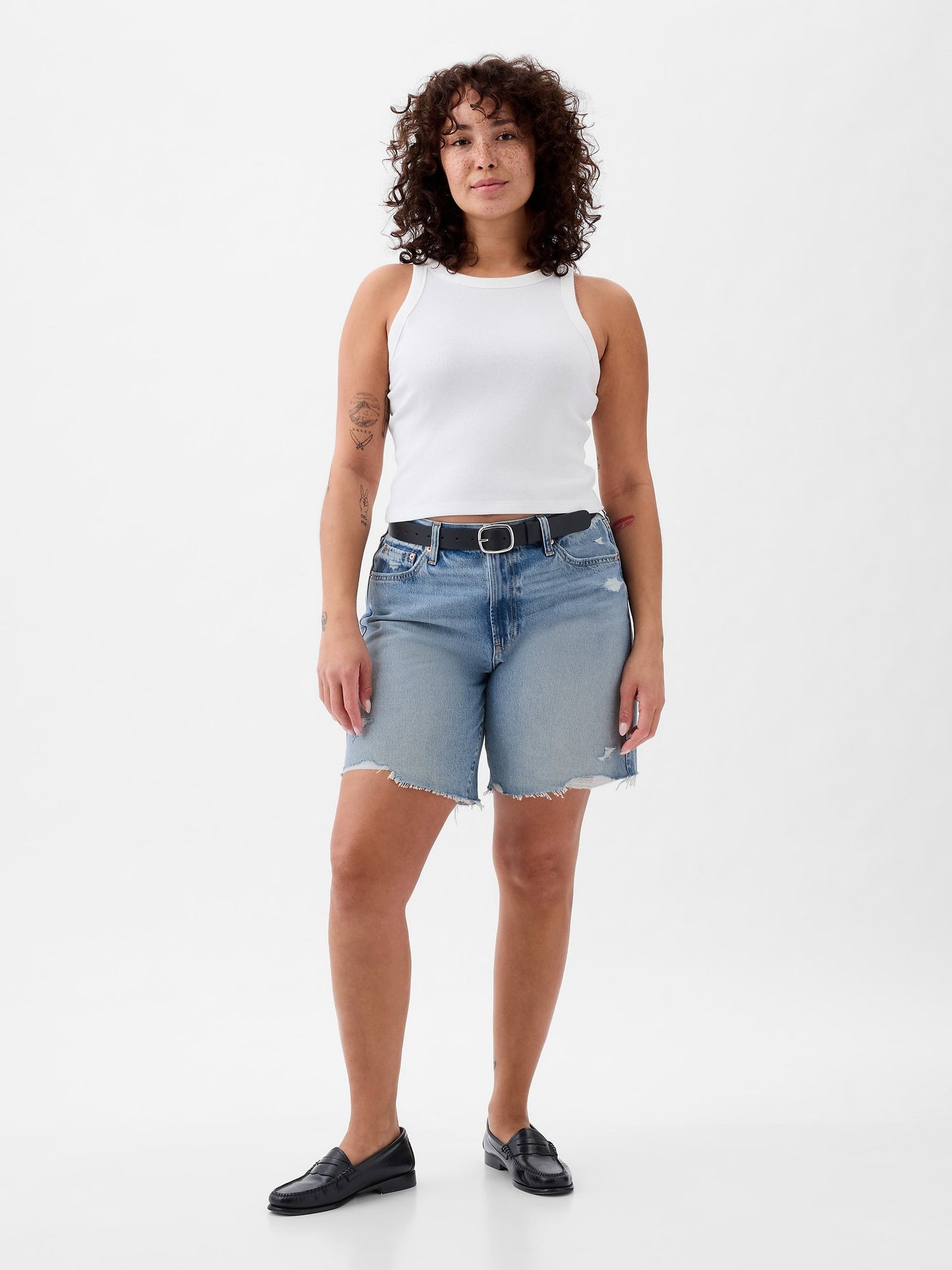 Açık Mavi 8 Mid Rise '90s Loose Denim Bermuda Şort