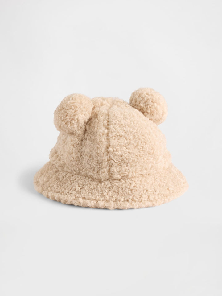 Bej Recycled Sherpa Bear Bucket Şapka