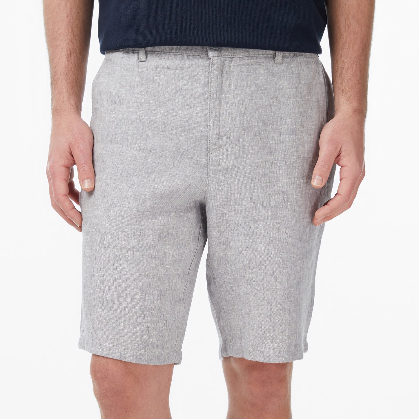 Nautica Erkek Gri Regular Fit Keten Şort