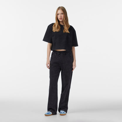 Les Benjamins Crop Oversize Fit Kadın Siyah T-shirt