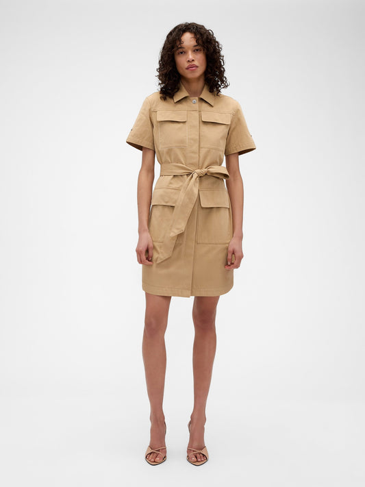 Bej Gap × Victoria Beckham Mini Elbise