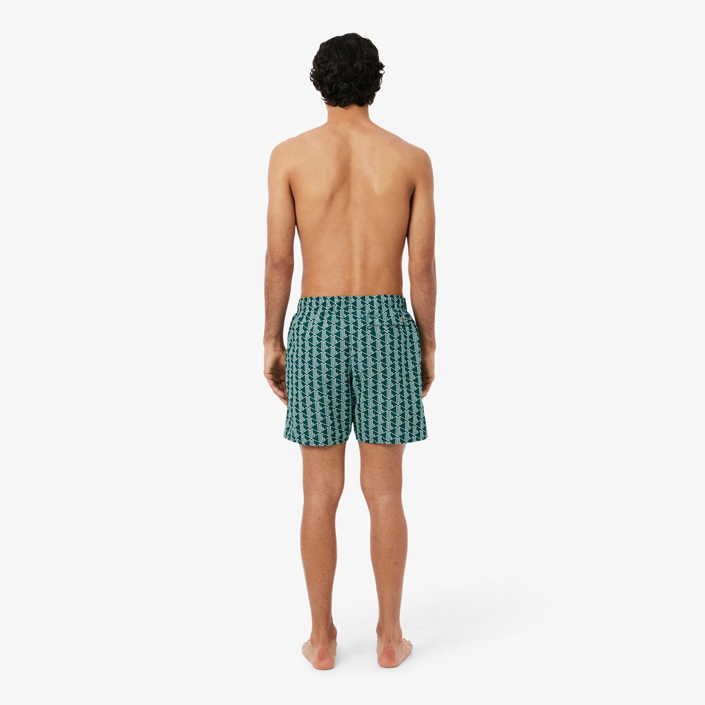 Lacoste Monogram Erkek Yeşil Deniz Şortu