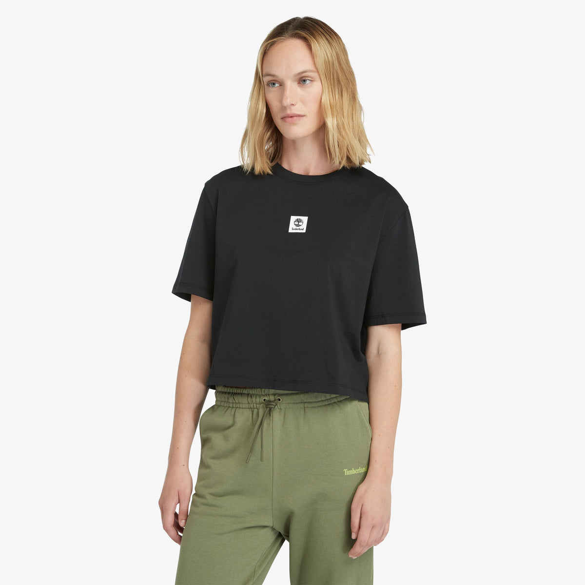Timberland Stack Logo Sleeve Kadın Siyah T-shirt
