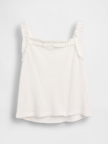 Pembe Fitilli Fırfır Apron Askılı Atlet