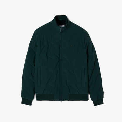 Lacoste Erkek Dik Yaka Kapitone Koyu Yeşil Mont