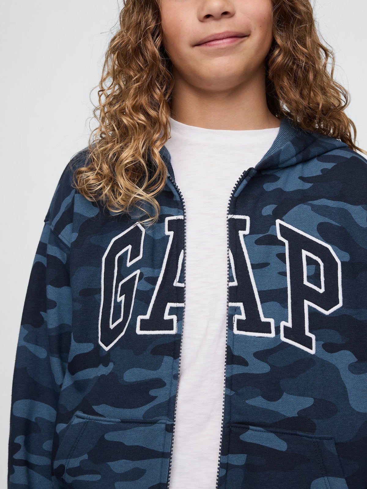 Lacivert Gap Logo Relaxed Fermuarlı Sweatshirt