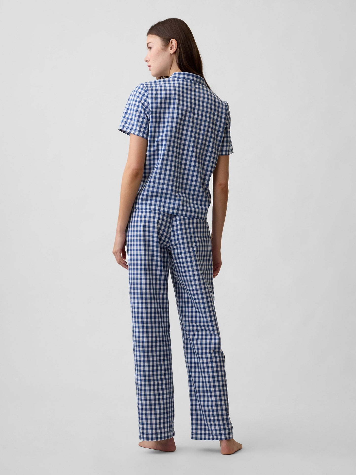 Mavi Poplin Pijama Altı