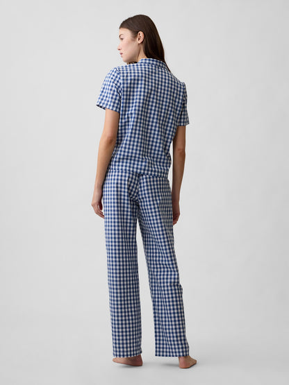 Mavi Poplin Pijama Altı