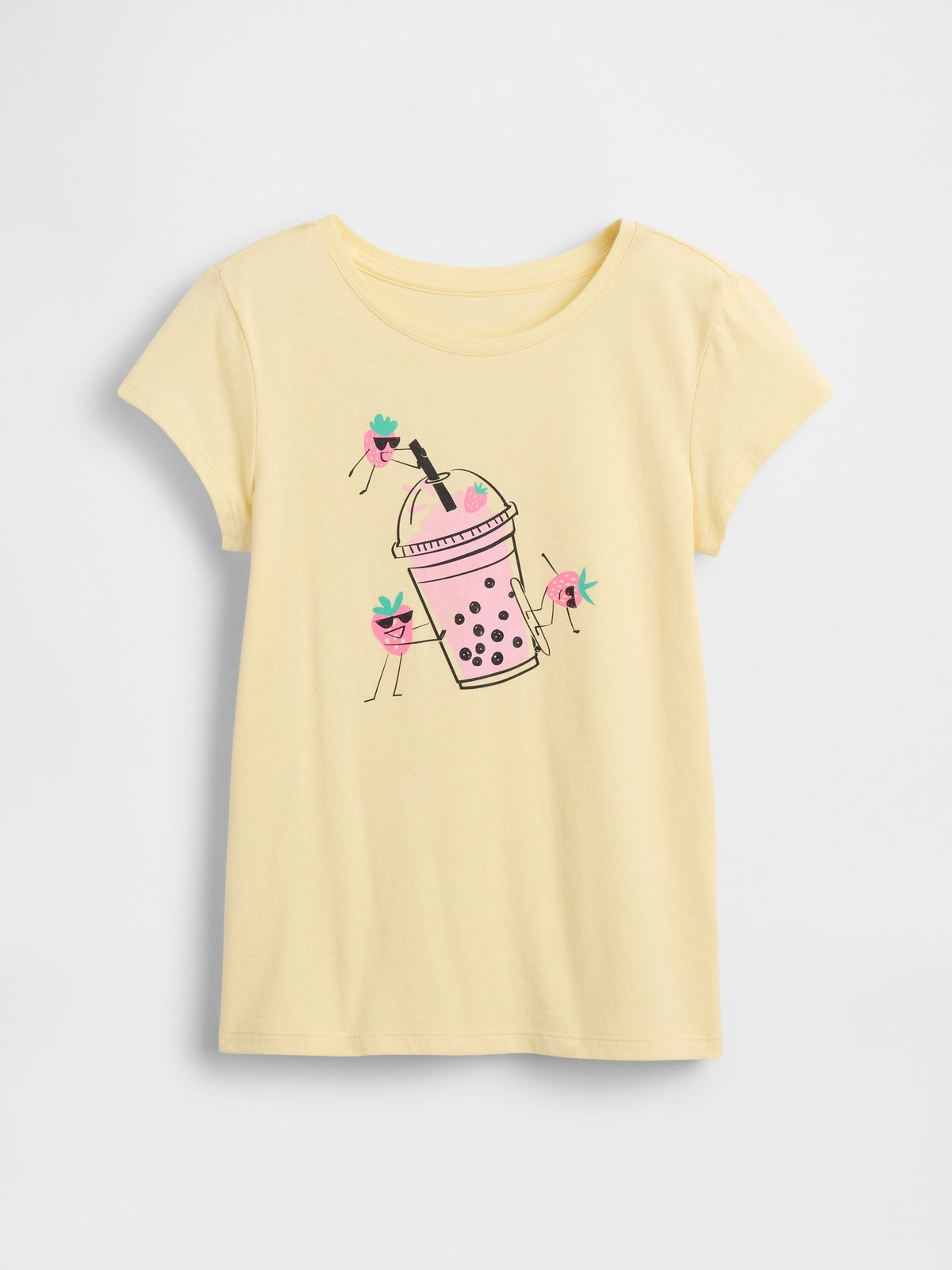 Sarı Grafik Baskılı T-shirt