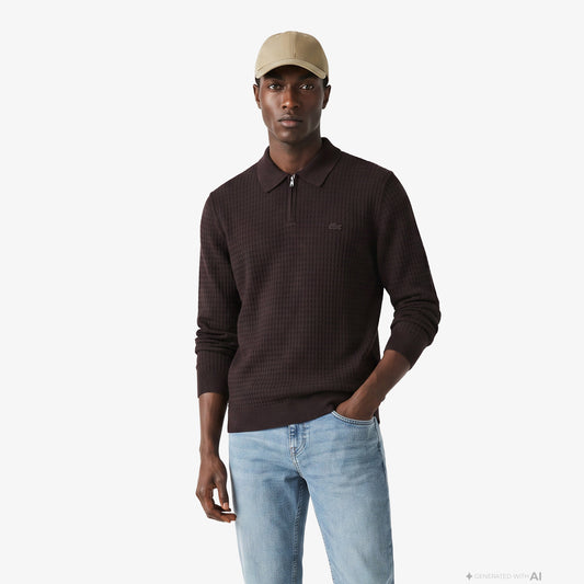 Lacoste Regular Fit Erkek Kahverengi Kazak
