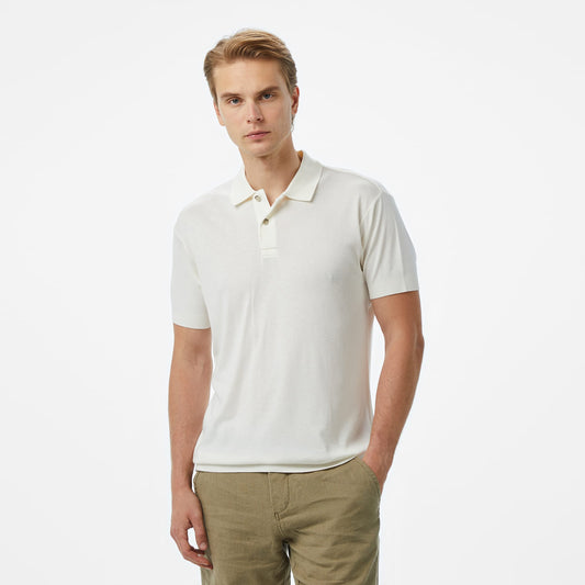 Nautica Erkek Ekru Classic Fit Polo