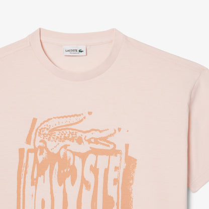 Lacoste Çocuk Bisiklet Yaka Baskılı Açık Pembe T-shirt