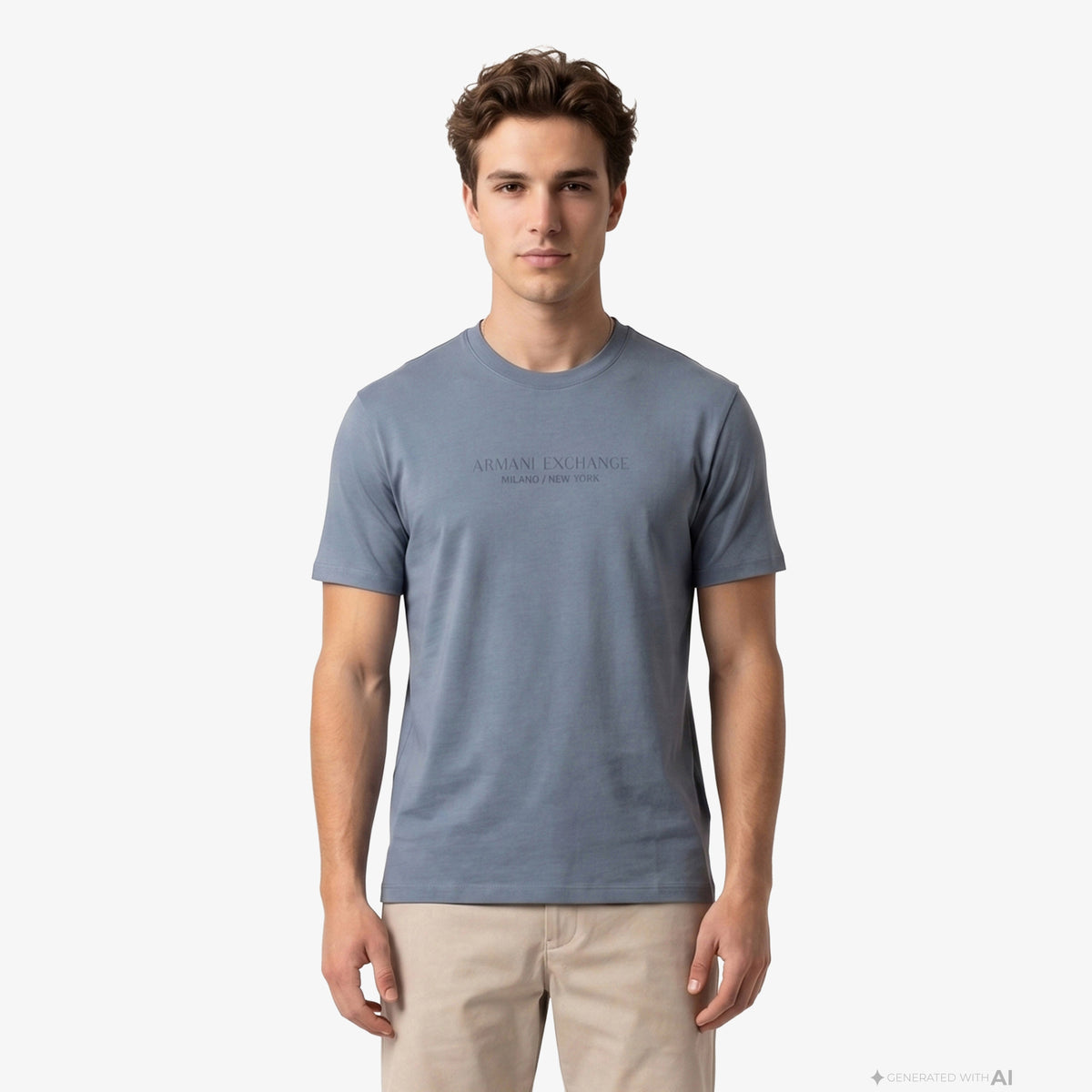Armani Exchange Erkek Mavi T-shirt