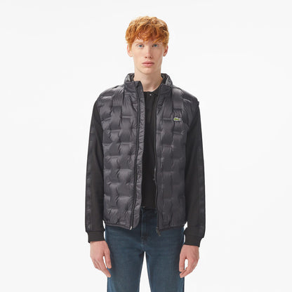 Lacoste Erkek Dik Yaka Kapitone Siyah Yelek