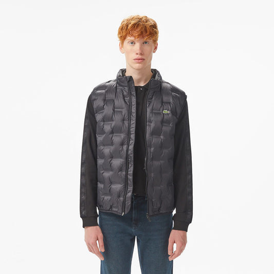 Lacoste Erkek Dik Yaka Kapitone Siyah Yelek