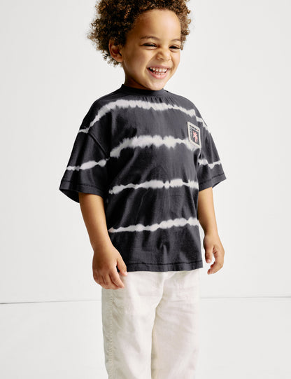 Saf Pamuklu Çizgili Batik T-shirt (2–16 Yaş)