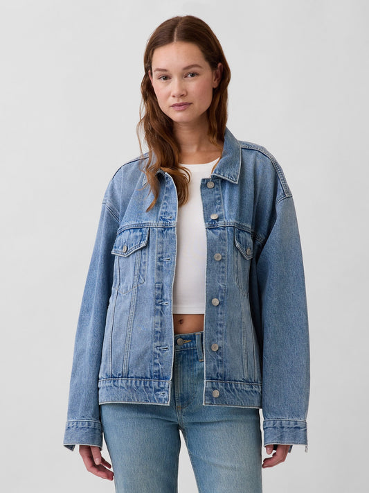 Açık Mavi Oversized Icon Denim Ceket