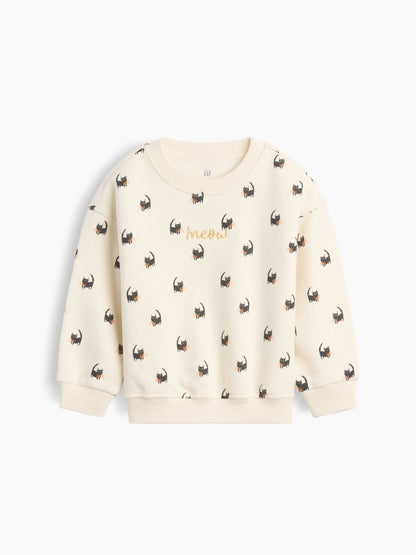 Krem Vintagesoft Meow Cat Sweatshirt