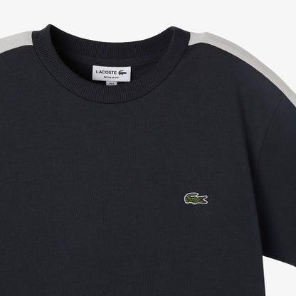 Lacoste Erkek Regular Fit Bisiklet Yaka Renk Bloklu Koyu Gri T-shirt