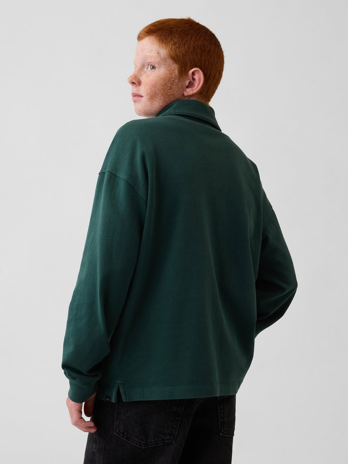 Koyu Yeşil Heavyweight Relaxed Polo T-shirt