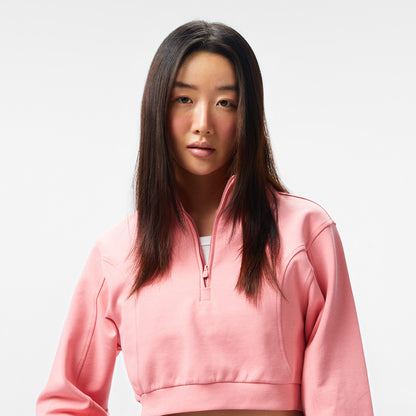 United4 Örme Crop Kadın Pembe Sweatshirt