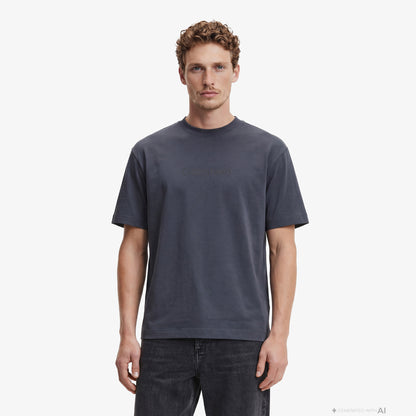 Calvin Klein Releaxed Standard Logo Crewnk Erkek Lacivert T-shirt