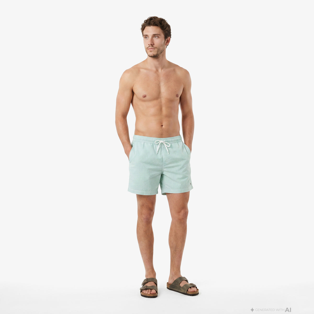 Tommy Hilfiger Essentials Erkek Yeşil Deniz Şortu