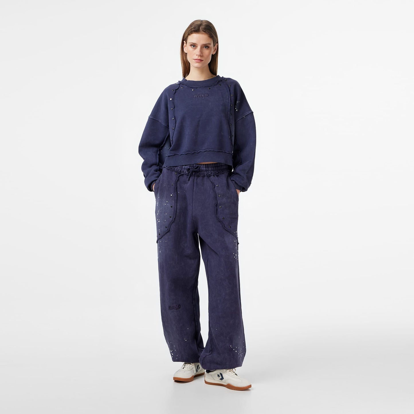 Les Benjamins Regular Fit Kadın Mor Sweatshirt