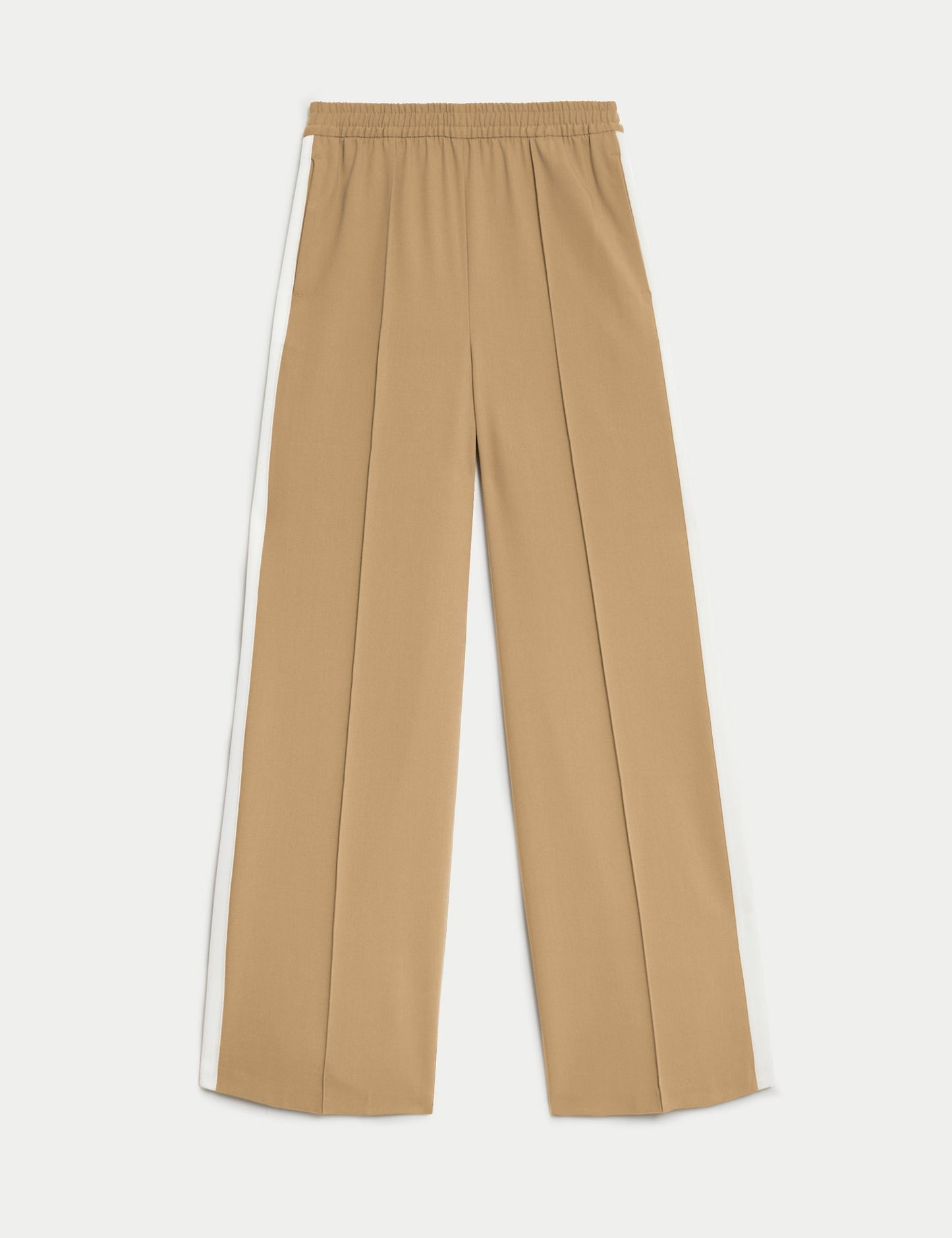 Şerit Detaylı Yüksek Bel Wide Leg Pantolon