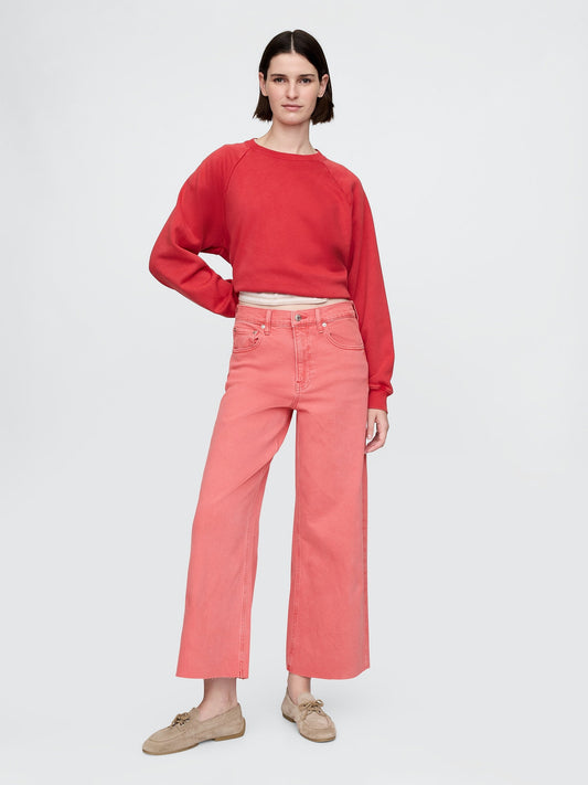 Pembe High Rise Stride Wide-leg Ankle Jean Pantolon