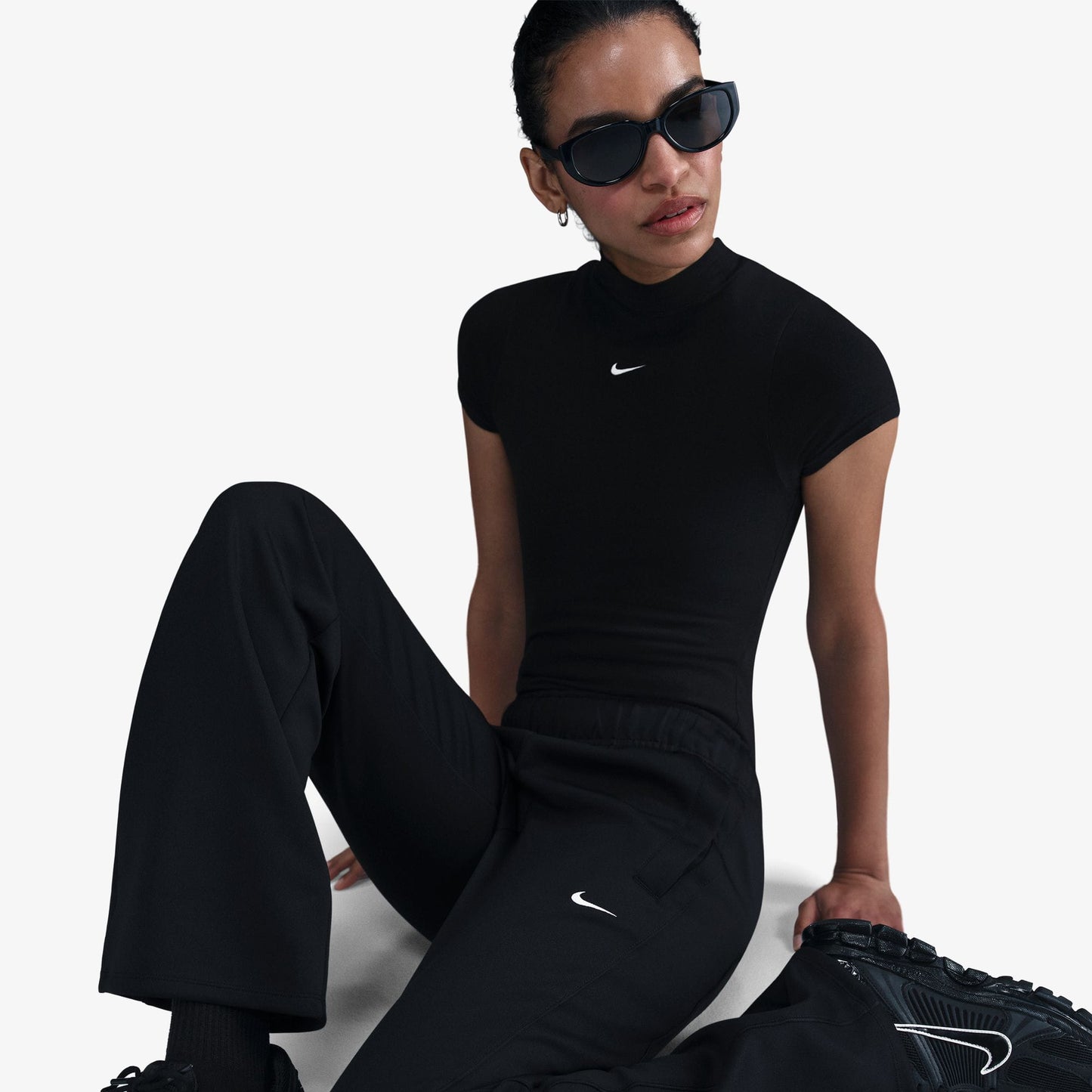 Nike Windrunner Poly Knit Kadın Siyah Eşofman Altı